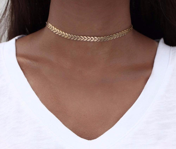 Leaves Chain Sequins Choker