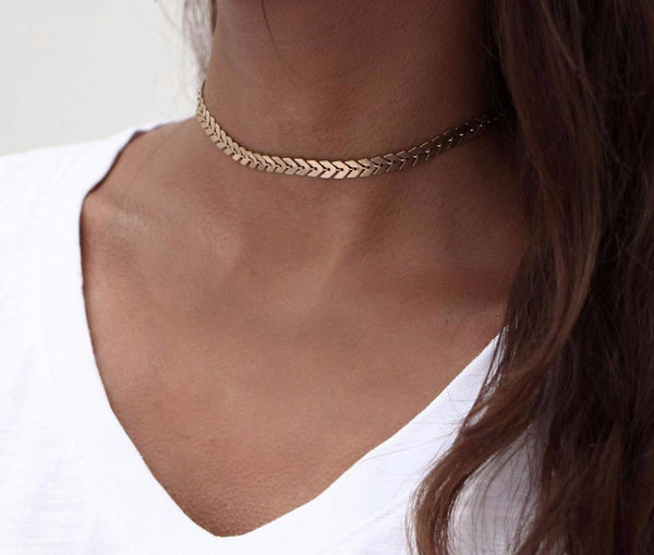 Leaves Chain Sequins Choker