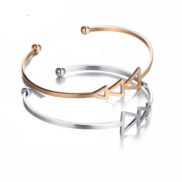 Scratch Triangle Open Bangle