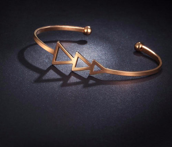 Scratch Triangle Open Bangle