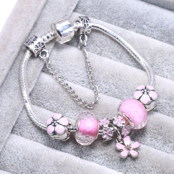 Crystal Bead Charm Bracelet