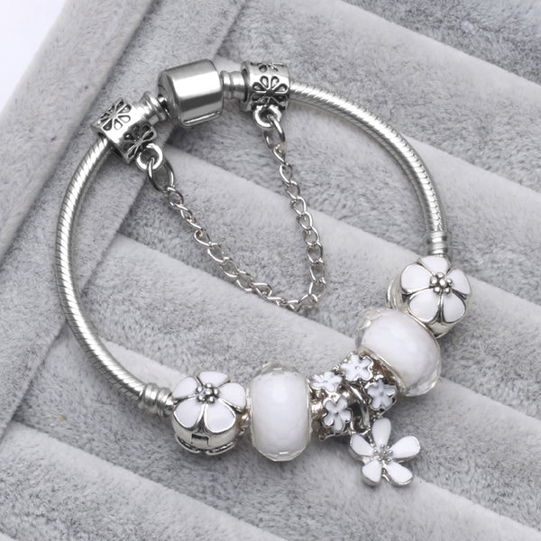 Crystal Bead Charm Bracelet