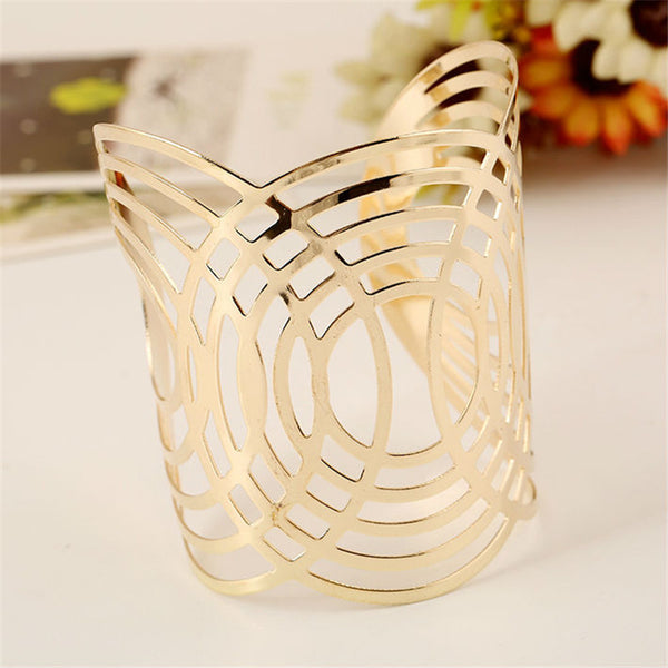 Gold-color Geometric Bangle