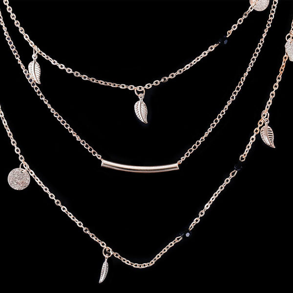 Gold & Silver Leaves Necklace