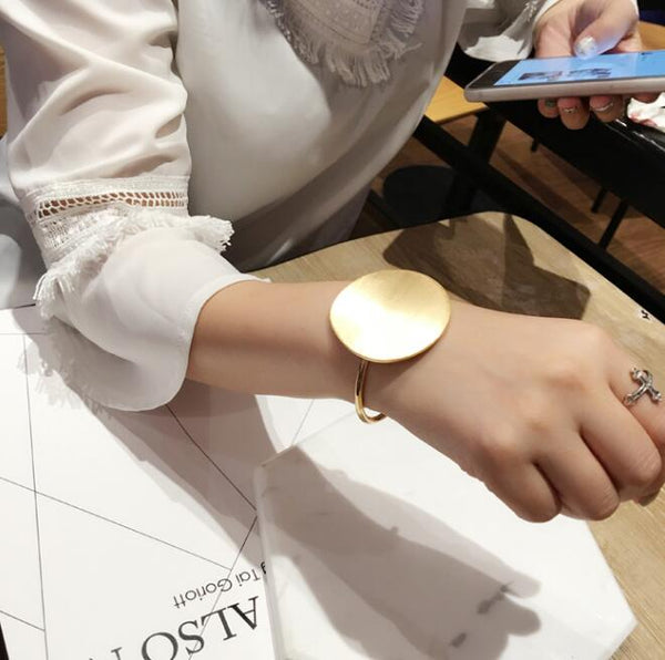 Brushed Big Round Cuff Bangle