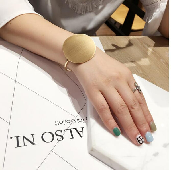 Brushed Big Round Cuff Bangle