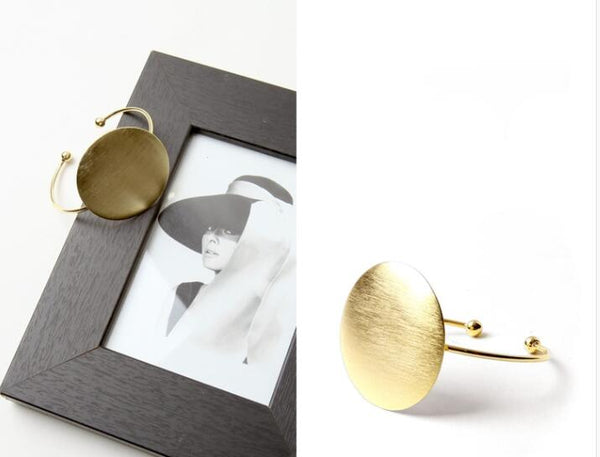 Brushed Big Round Cuff Bangle