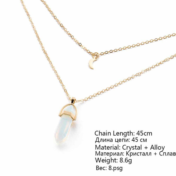 Natural Stone Moon Necklace