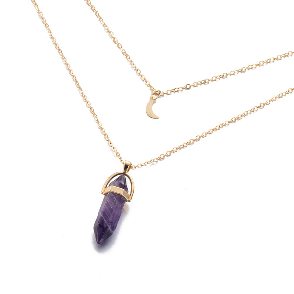 Natural Stone Moon Necklace