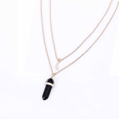 Natural Stone Moon Necklace