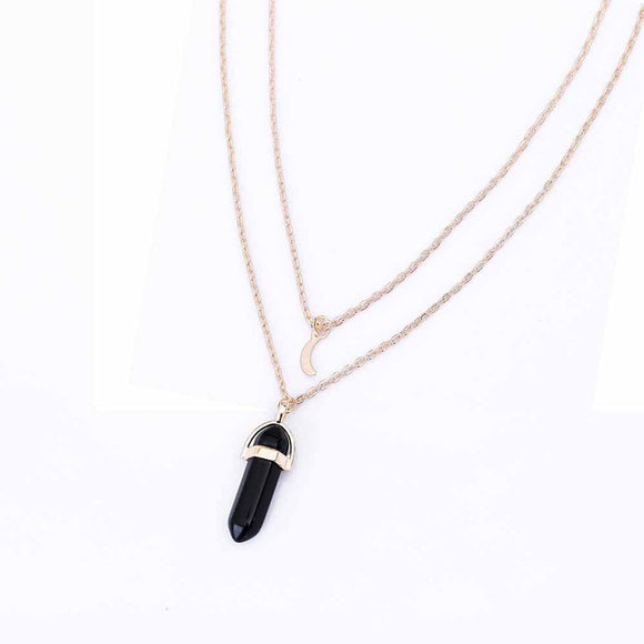 Natural Stone Moon Necklace