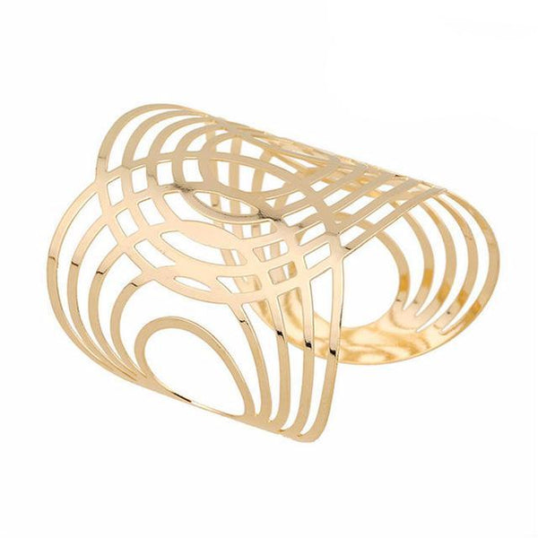 Gold-color Geometric Bangle
